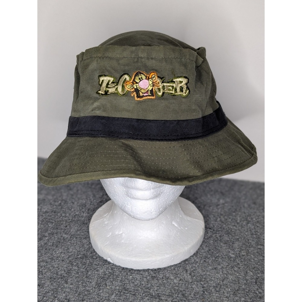 Vintage Mickey‎ Bucket Hat Adult One Size Green Disneyland Tigger Embroidered